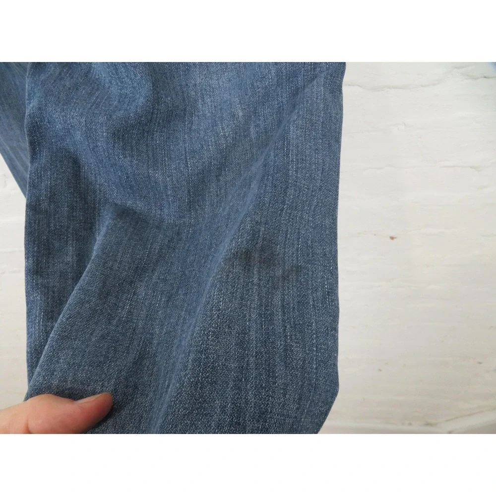 Vtg True Religion Red Super T Jeans Mens 38x34 Thick Stitch Flap Pockets Blue